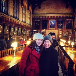 Here we all, all bundled up for Oxford in January. You can tell how beautiful the building is, though.